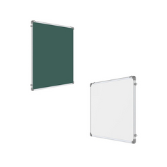 OBASIX® Classic Series Double-Sided 1x2 Feet (Non-Magnetic) Whiteboard and Green Chalkboard | Aluminium Frame CWGBDS3060