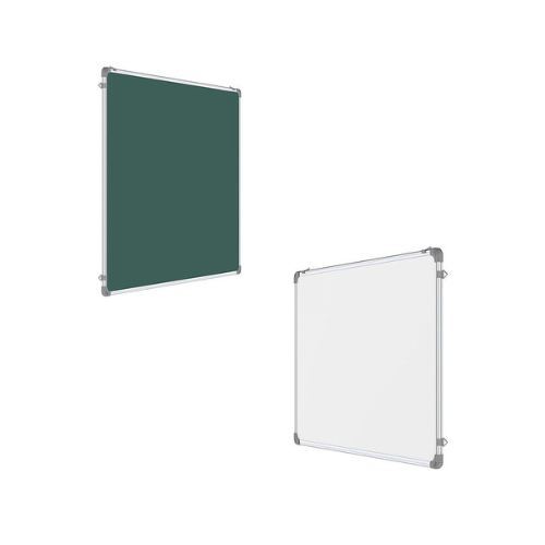 OBASIX® Classic Series Double-Sided 1.5x2 Feet (Non-Magnetic) Whiteboard and Green Chalkboard | Aluminium Frame CWGBDS4560