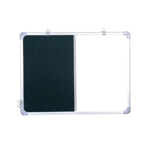 OBASIX® Classic Series Combination Board 2x3 Feet (Non-Magnetic Whiteboard with Green Pin-up Notice Board) | Aluminium Frame CWBPBG6090
