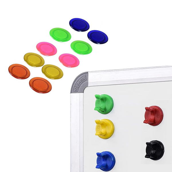 OBASIX® Assorted Marker Pen Holding Magnets (5pc), Magnetic Buttons 30mm (5pc) & 40mm (5 pc) for Whiteboards (Pack of 15 Pcs)