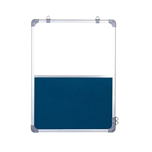 OBASIX® Classic Series Combination Board 2x3 Feet (Non-Magnetic Whiteboard with Turquoise Blue Pin-up Notice Board) | Aluminium Frame CWBPBTB6090