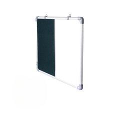 OBASIX® Classic Series Combination Board 2x3 Feet (Non-Magnetic Whiteboard with Green Pin-up Notice Board) | Aluminium Frame CWBPBG6090