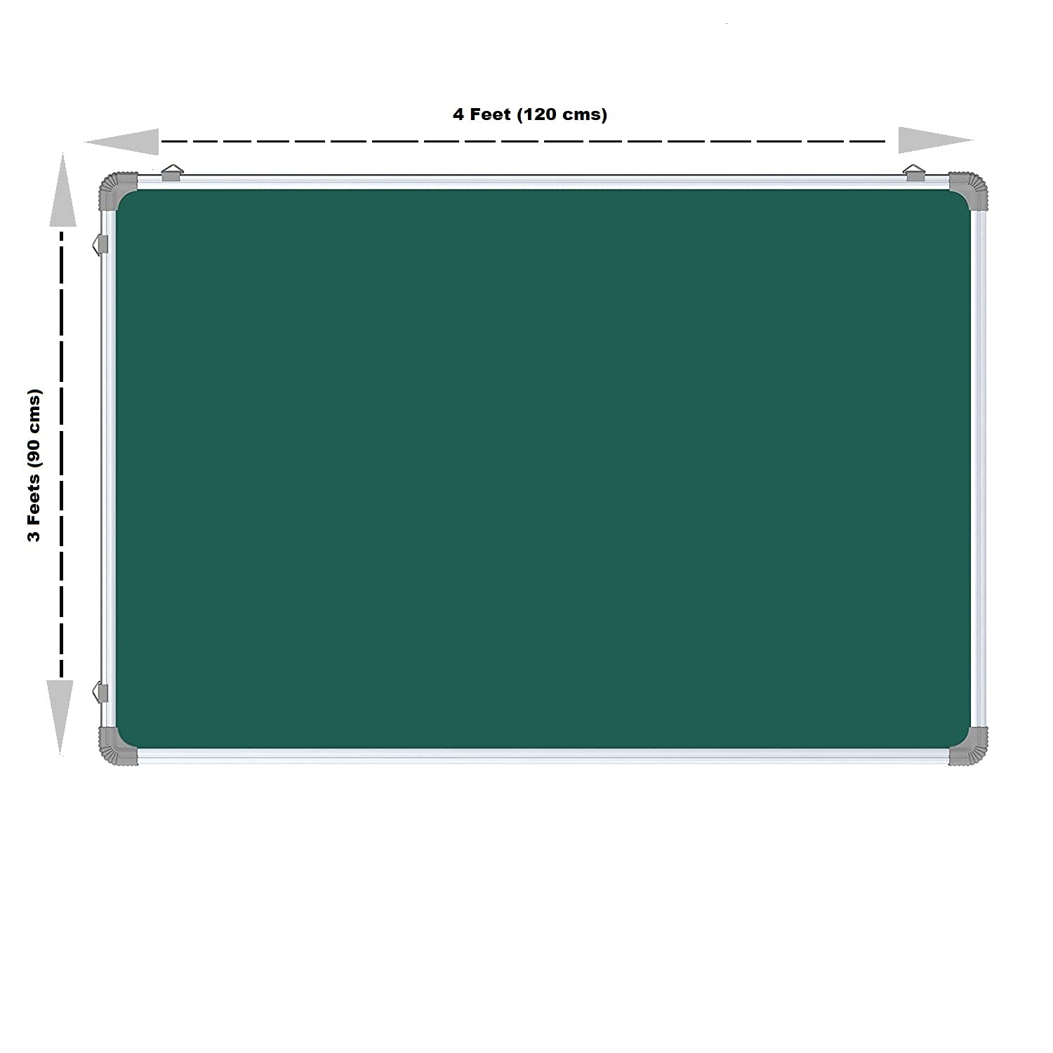 OBASIX® Classic Series Green Chalk Board 3x4 Feet (Non-Magnetic) | Aluminium Frame CGCB90120