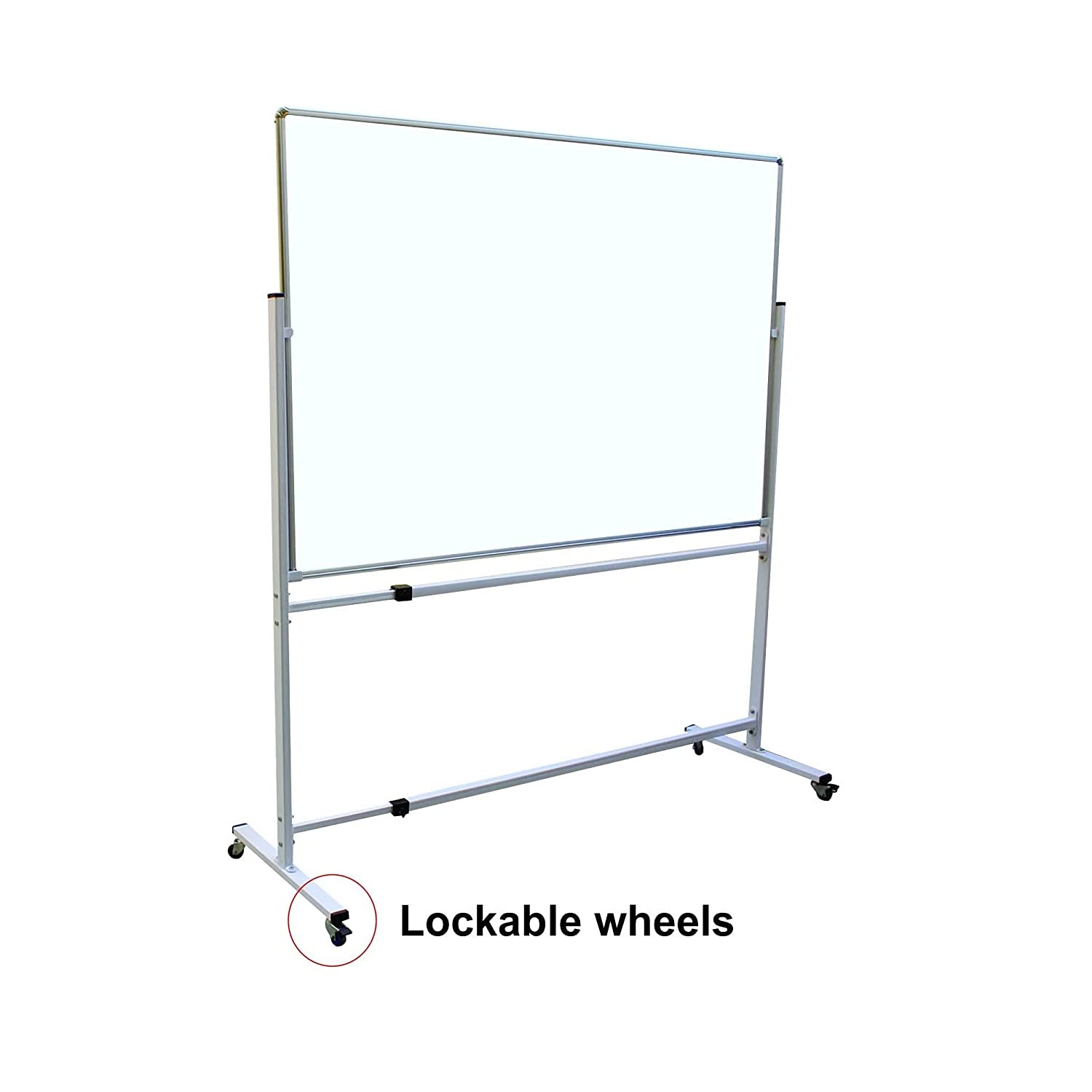 OBASIX® Superior Series White Board (4x6 Feet) Magnetic | Natural Finesse Heavy Aluminium Frame with Movable and Adjustable Whiteboard Stand SMWBWS120180