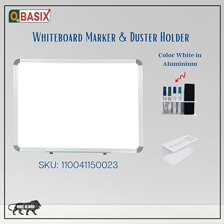 OBASIX®Whiteboard Marker & Duster Holder | Color White in Aluminium