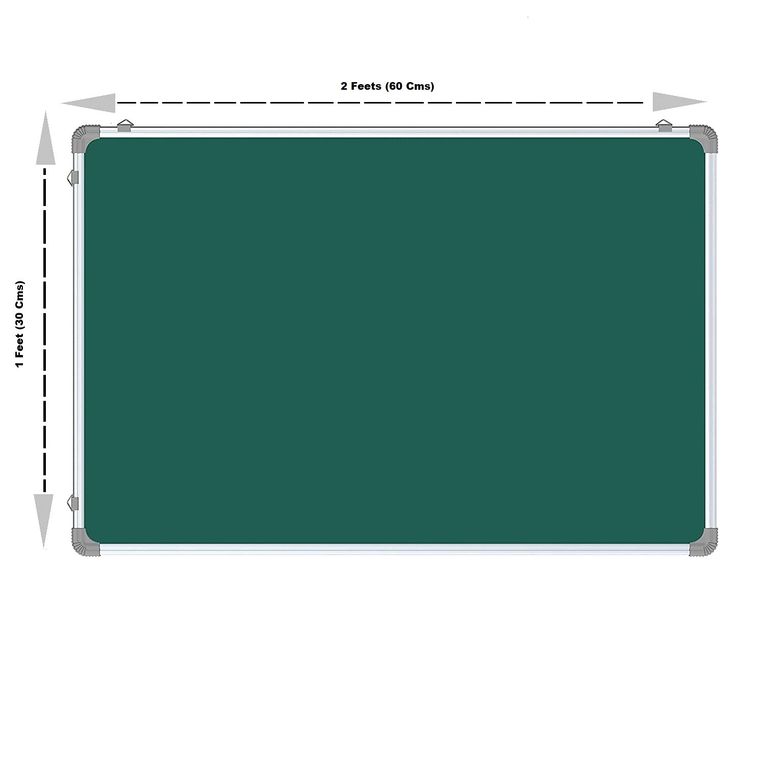 OBASIX® Classic Series Green Chalk Board 1x2 Feet (Non-Magnetic) | Aluminium Frame CGCB3060