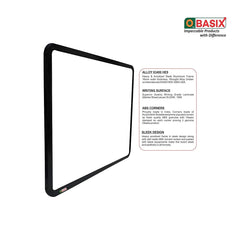 OBASIX® Superior Series White Board 4x6 Feet Non-Magnetic | Heavy Aluminium Frame Black SWBPCB120180