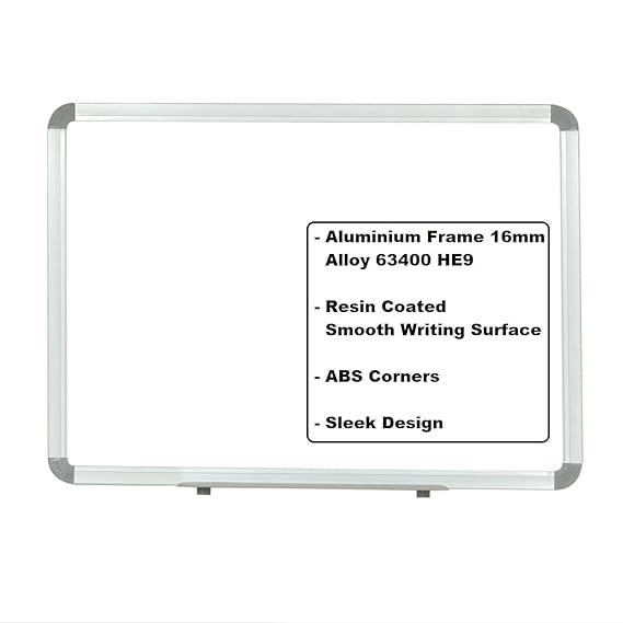 OBASIX® Superior Series Magnetic Whiteboard 1.5x2 Feet | Heavy Aluminium Frame Natural Finesse SMWB4560