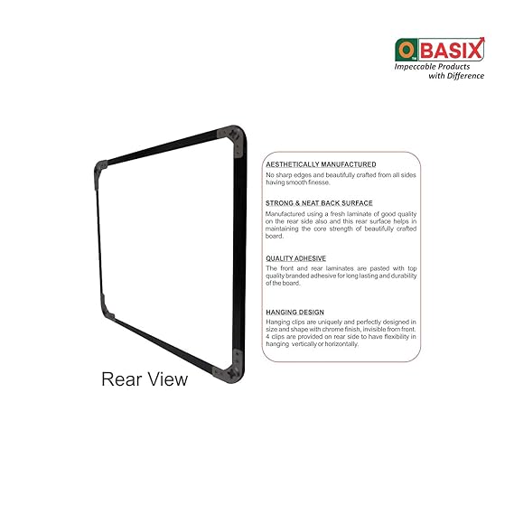 OBASIX® Superior Series White Board 2x3 Feet (Non-Magnetic) | Heavy Aluminium Frame Black SWBPCB6090