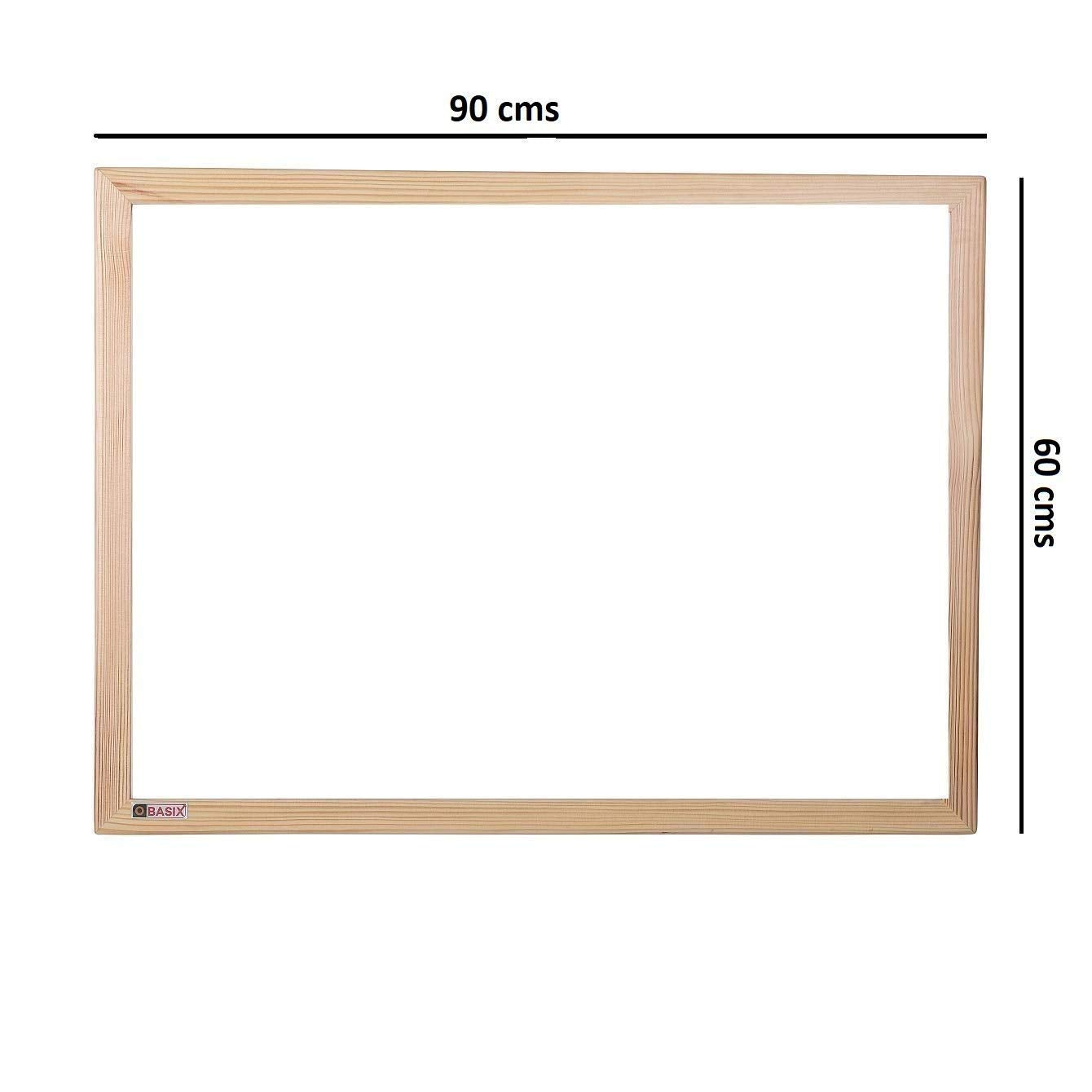 OBASIX® White Board 2x3 feet (Non-Magnetic) | Natural Pine Wood PWWB6090