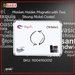 OBASIX® White Board Marker Holder Magnetic with Two Super Strong Magnets | Colour White