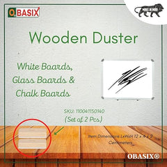 OBASIX® Non Magnetic Wooden White Board Duster|White Board ,Chalk Board,Glass Boards Writing Erasing Wooden Duster (Set of 2 Pcs)