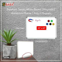 OBASIX® Superior Series White Board 3x4 Feet Magnetic | Heavy Aluminium Frame Natural Finesse SMWB90120